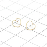 simple pure copper geometric heart love earrings