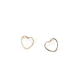 simple pure copper geometric heart love earrings