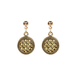 retro style beauty head metal earrings