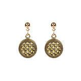 retro style beauty head metal earrings