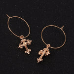 Circle Cross pendant earrings