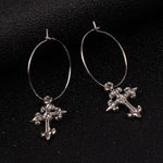 Circle Cross pendant earrings