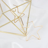 metal hollow five-pointed star earrings