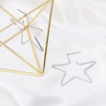 metal hollow five-pointed star earrings