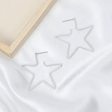 metal hollow five-pointed star earrings