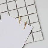 simple leaf alloy U-shaped ear clip earrings