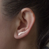 simple leaf alloy U-shaped ear clip earrings