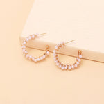 cold wind geometric C-shaped pearl earrings