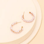 cold wind geometric C-shaped pearl earrings