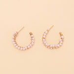 cold wind geometric C-shaped pearl earrings