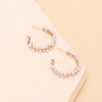 cold wind geometric C-shaped pearl earrings