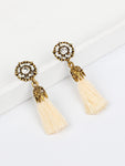 retro palace style hollow tassel earrings