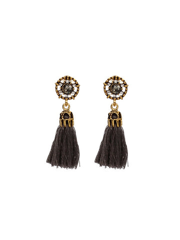 retro palace style hollow tassel earrings