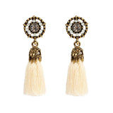 retro palace style hollow tassel earrings