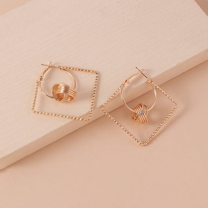 design sense geometric square earrings