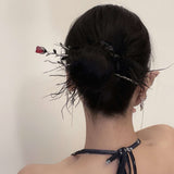 Metal rose hairpin