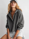 fashion loose fashion brand hooded hoodie women's spring and autumn women's V-neck blouse jumper long-sleeved shirt