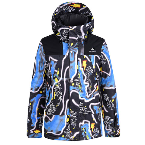 Men's ski suit graffiti style windproof and waterproof outdoor ski suit