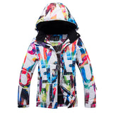 Women's colorful multicolor outdoor ski suit